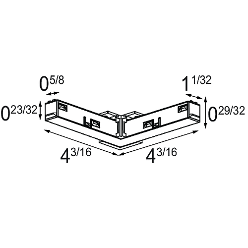 Track 48V Electrical/Mechanical Suspended Connection 90°